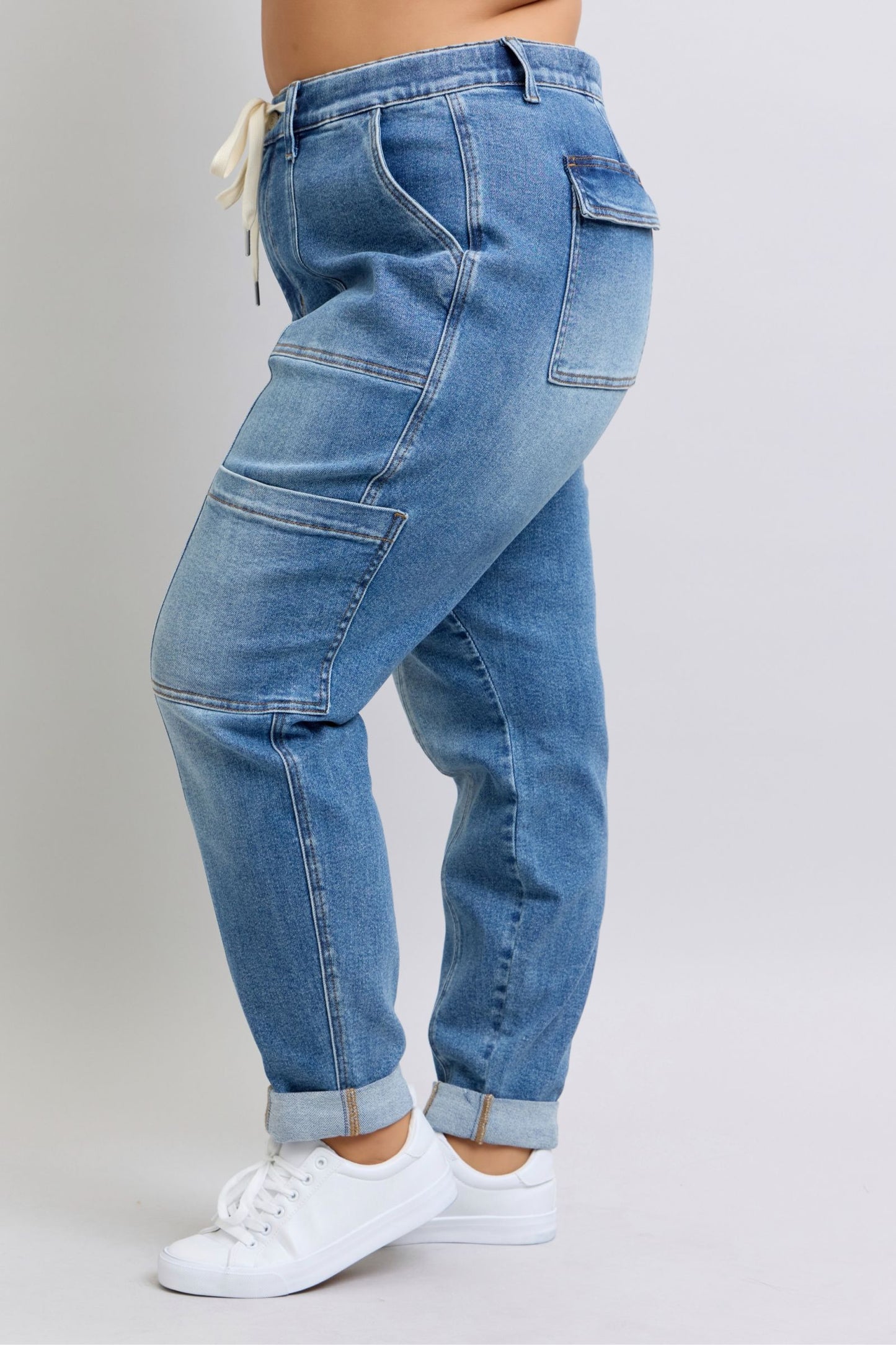 Judy Blue Clayton Cuffed Cargo Denim Jogger