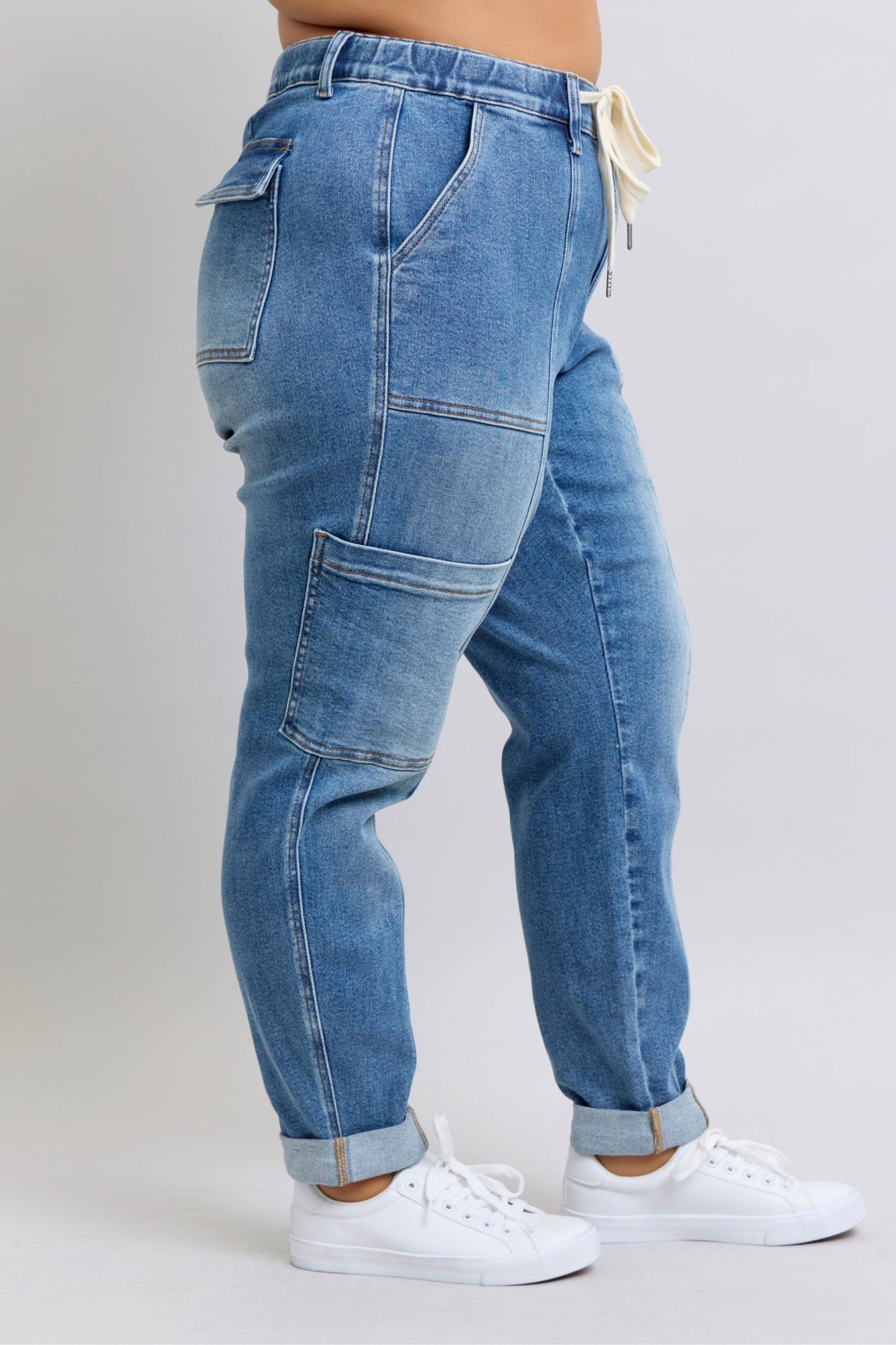 Judy Blue Clayton Cuffed Cargo Denim Jogger