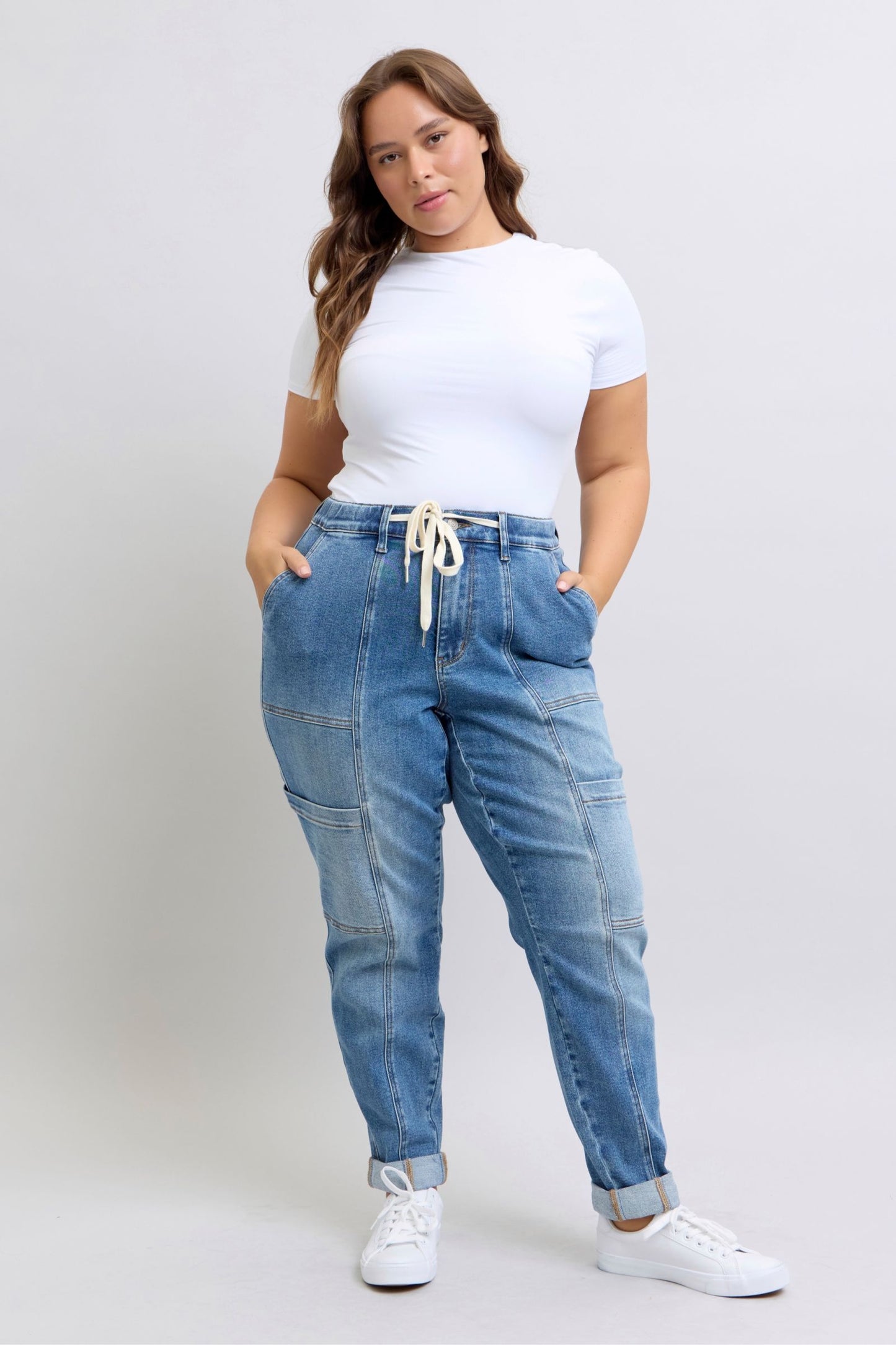 Judy Blue Clayton Cuffed Cargo Denim Jogger