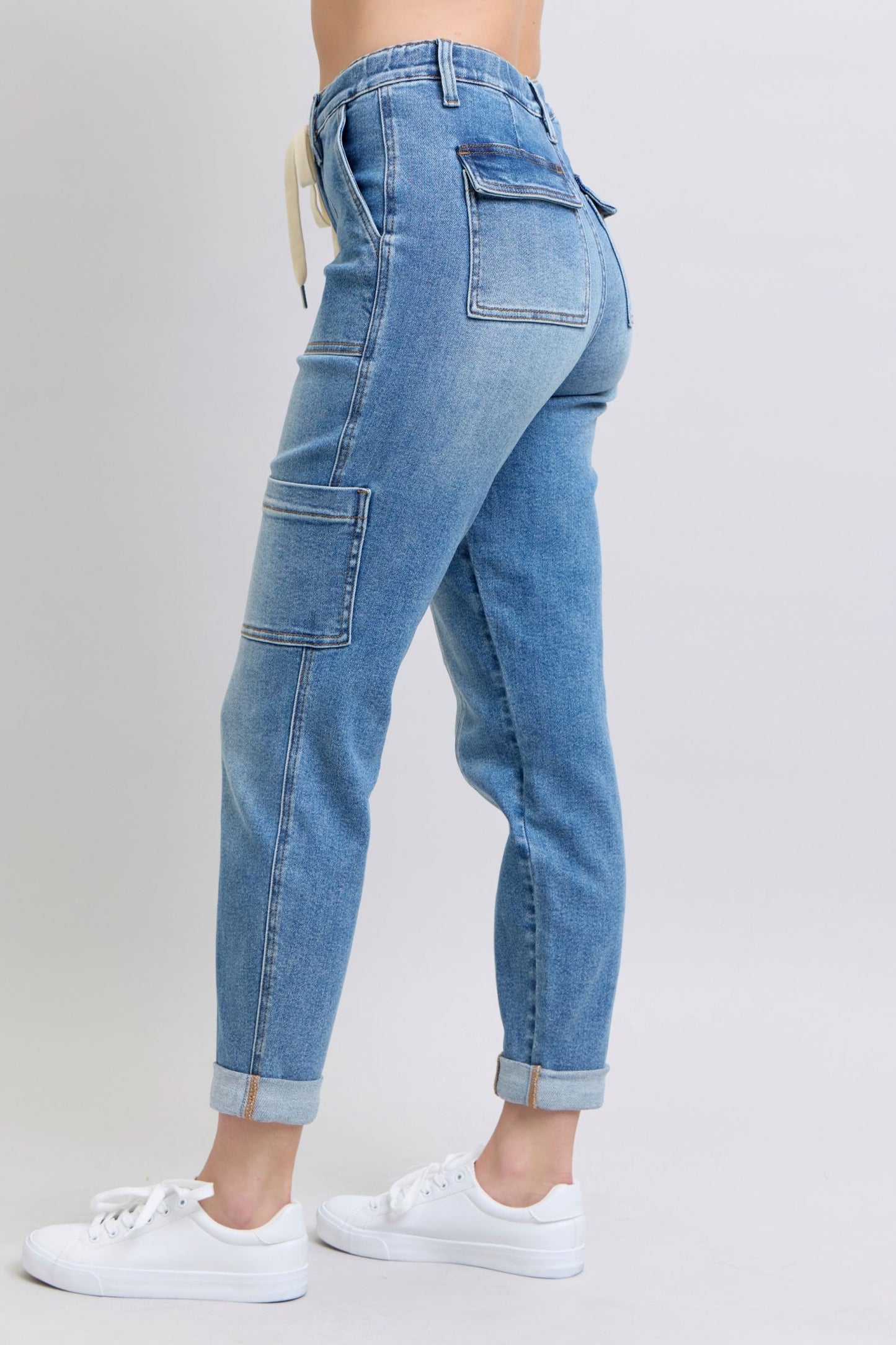 Judy Blue Clayton Cuffed Cargo Denim Jogger