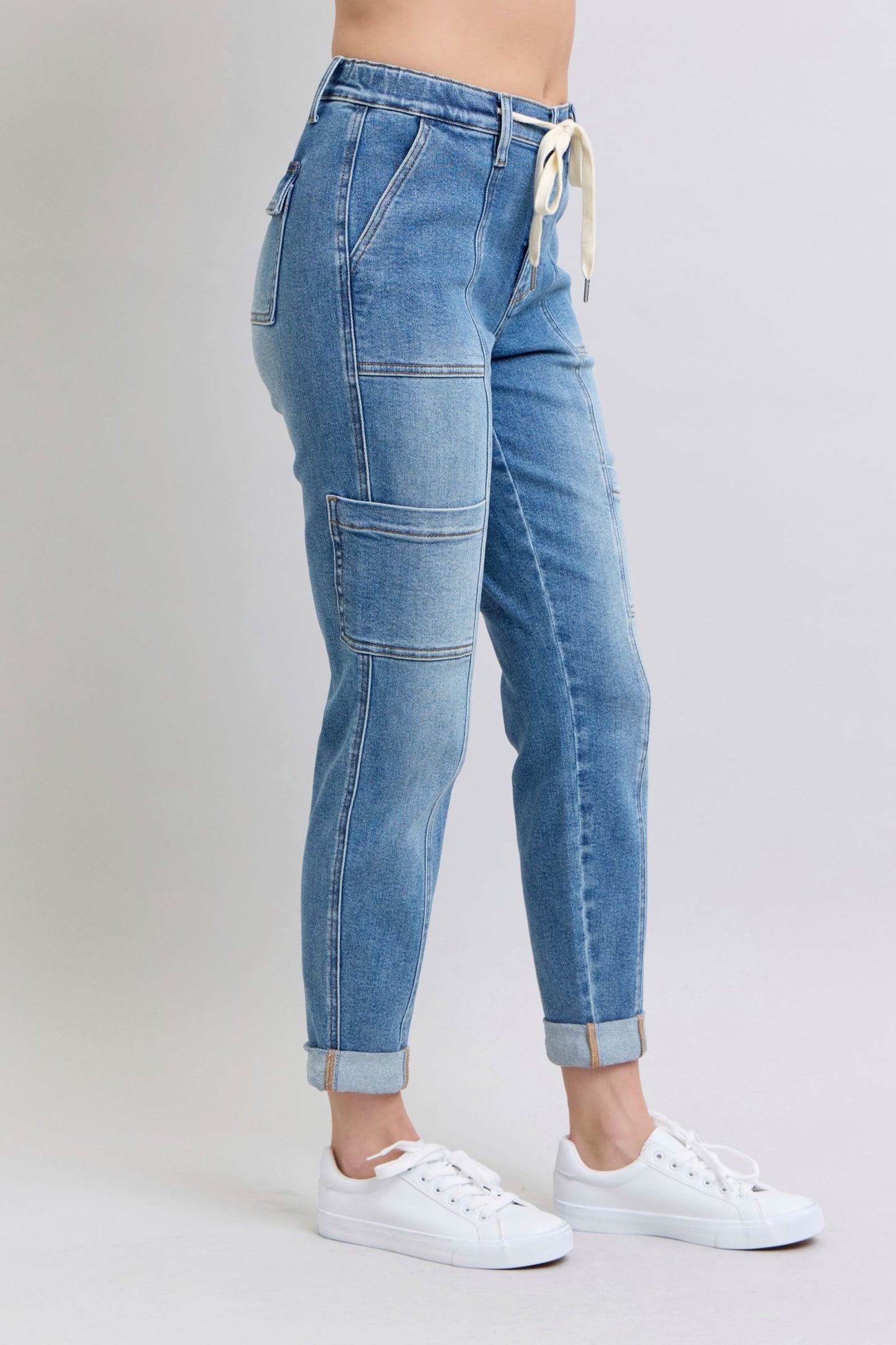 Judy Blue Clayton Cuffed Cargo Denim Jogger