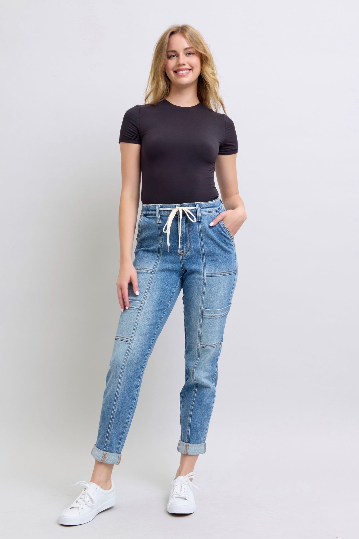 Judy Blue Clayton Cuffed Cargo Denim Jogger