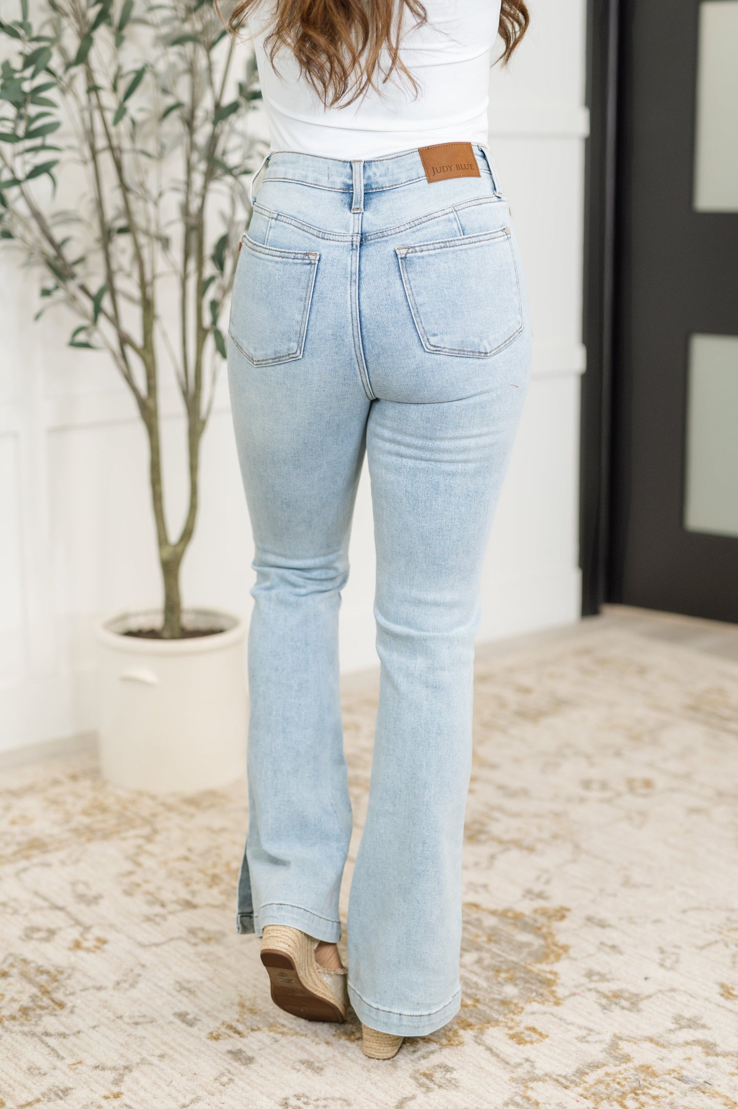 Judy Blue Alexis Control Top Slit Hem Slim Bootcut Jeans
