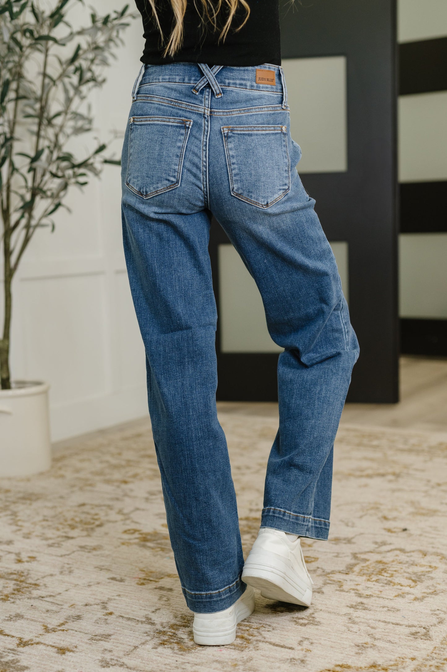 Judy Blue Elsie Double Button Wide Leg Jeans