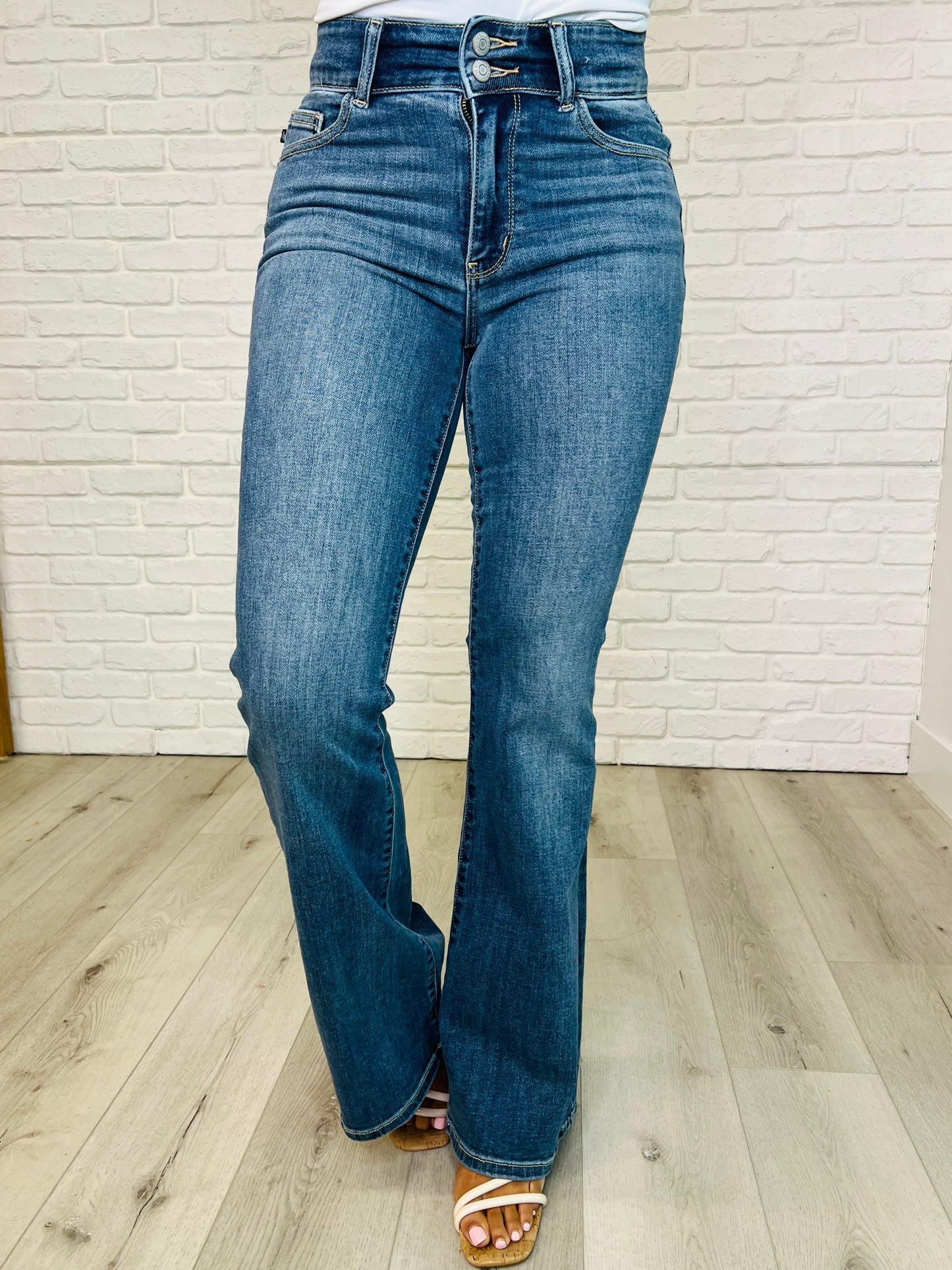 Judy Blue Ariana Double Button Waistband Flare Jeans