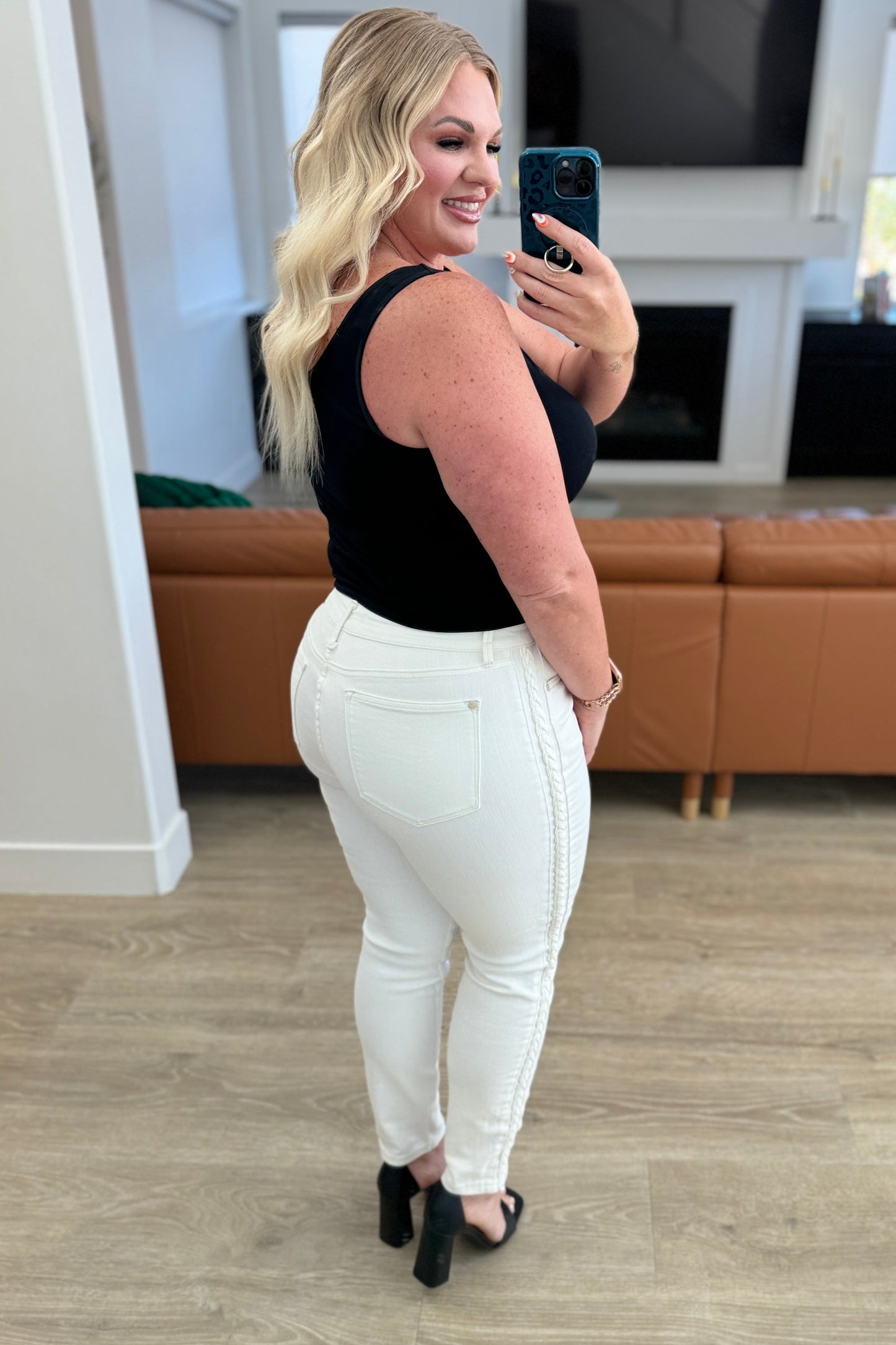 Judy Blue Maddie Braided Side Seam Relaxed Jeans