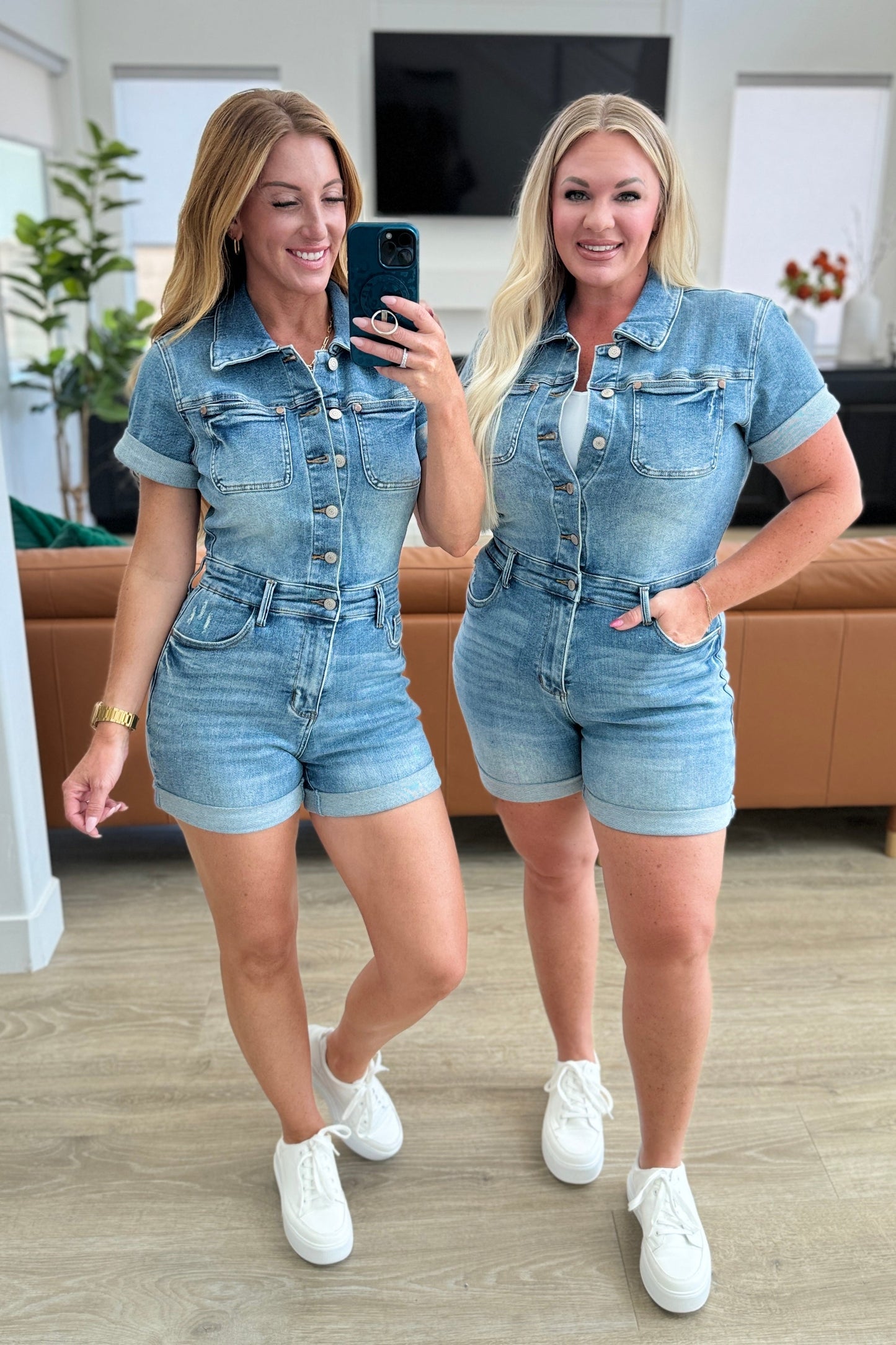 Judy Blue Delia Short Sleeve Romper