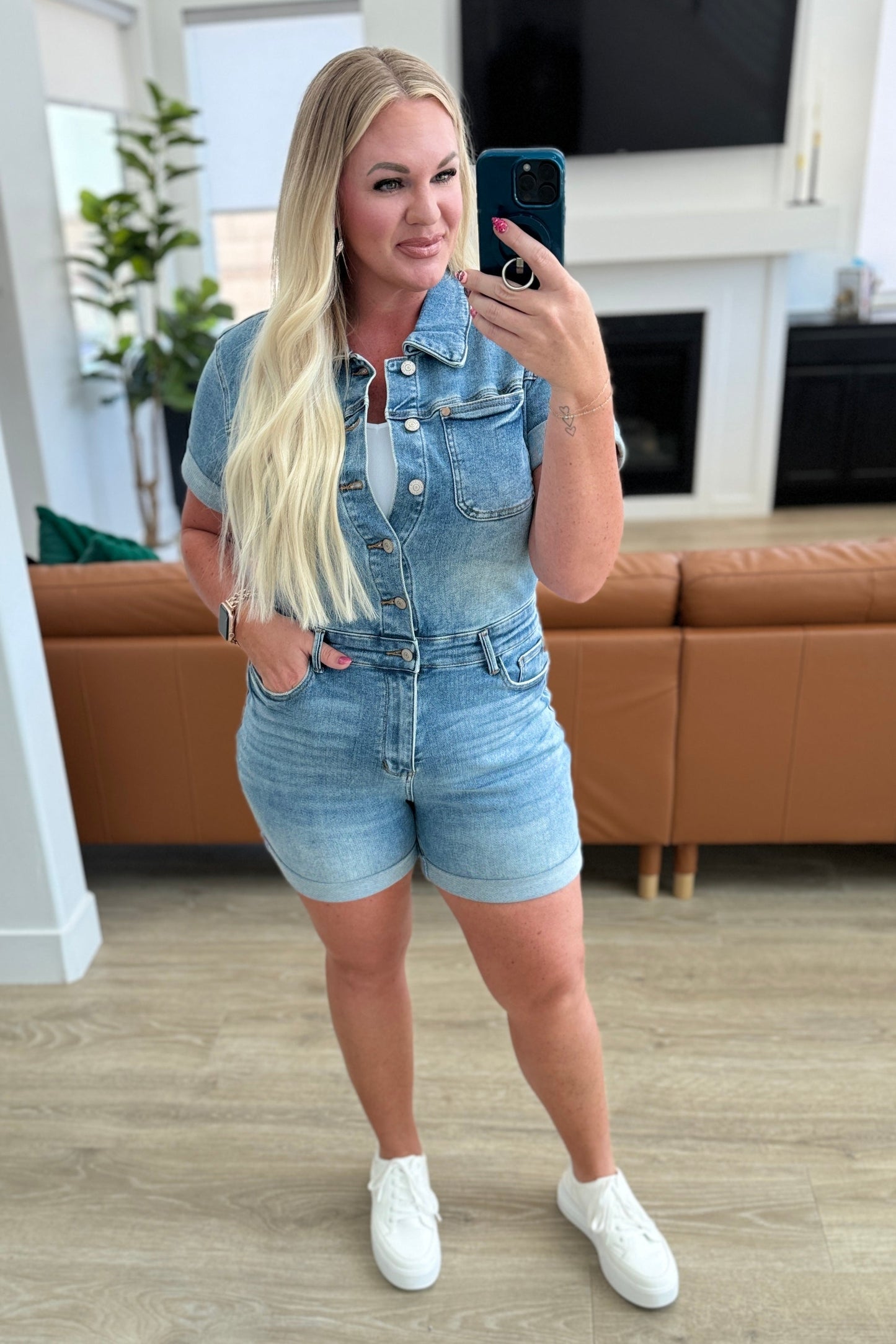 Judy Blue Delia Short Sleeve Romper