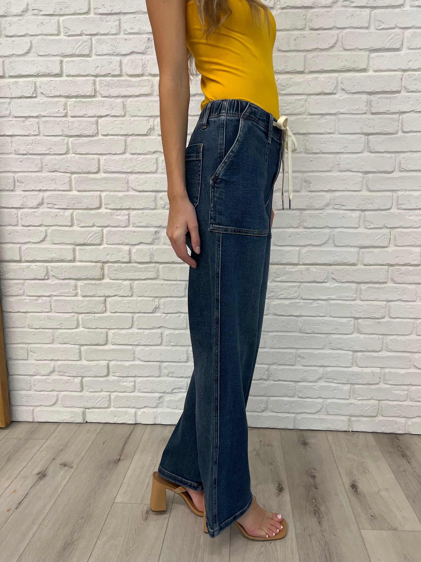 Judy Blue Melanie Drawstring Wide Leg Jeans