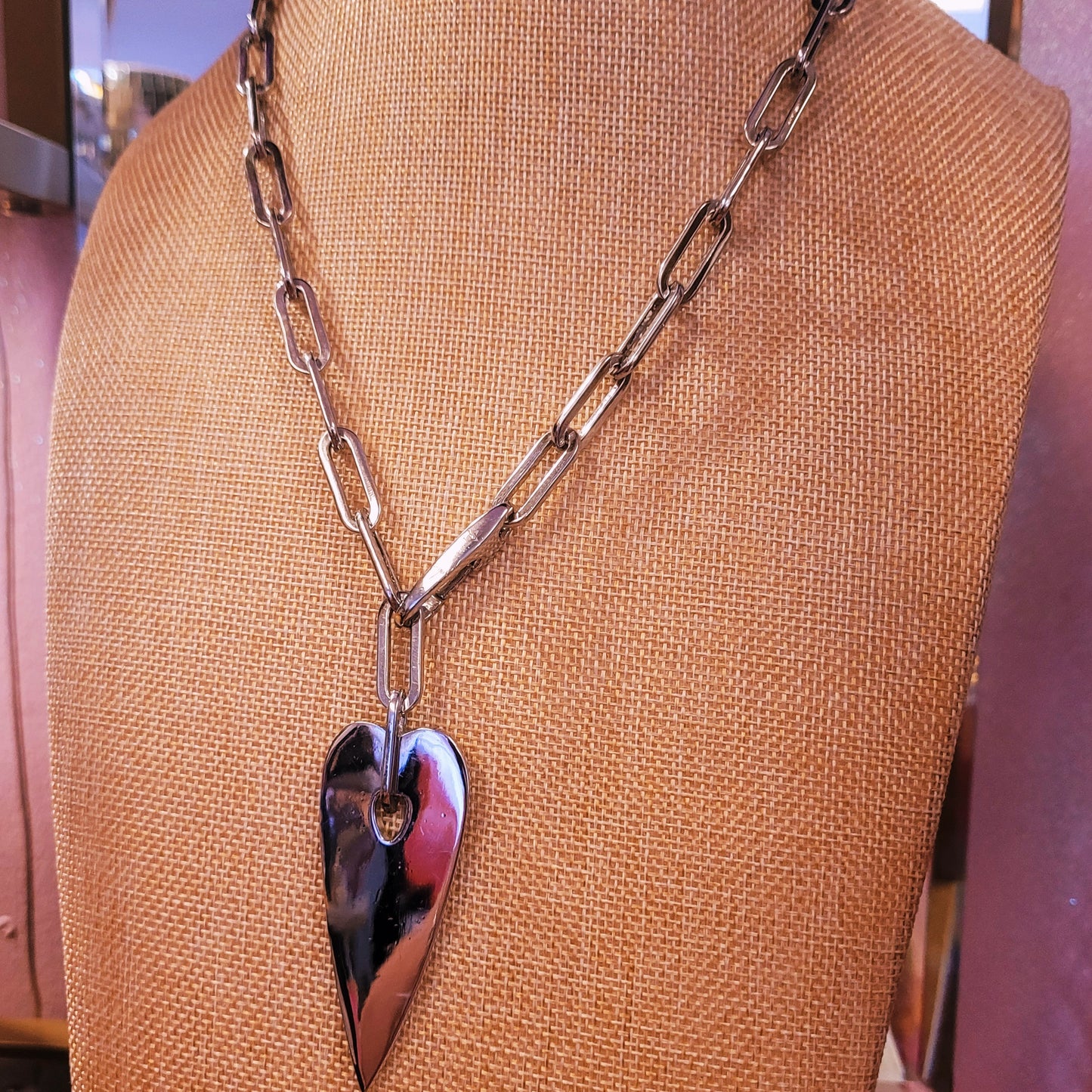 Chunky Chain Heart Necklace