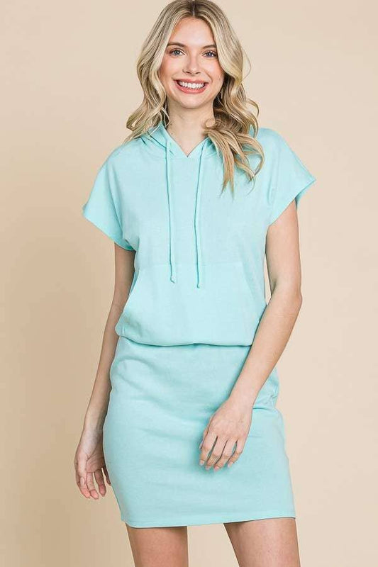 Athleisure Short Sleeve Mint Green Dress
