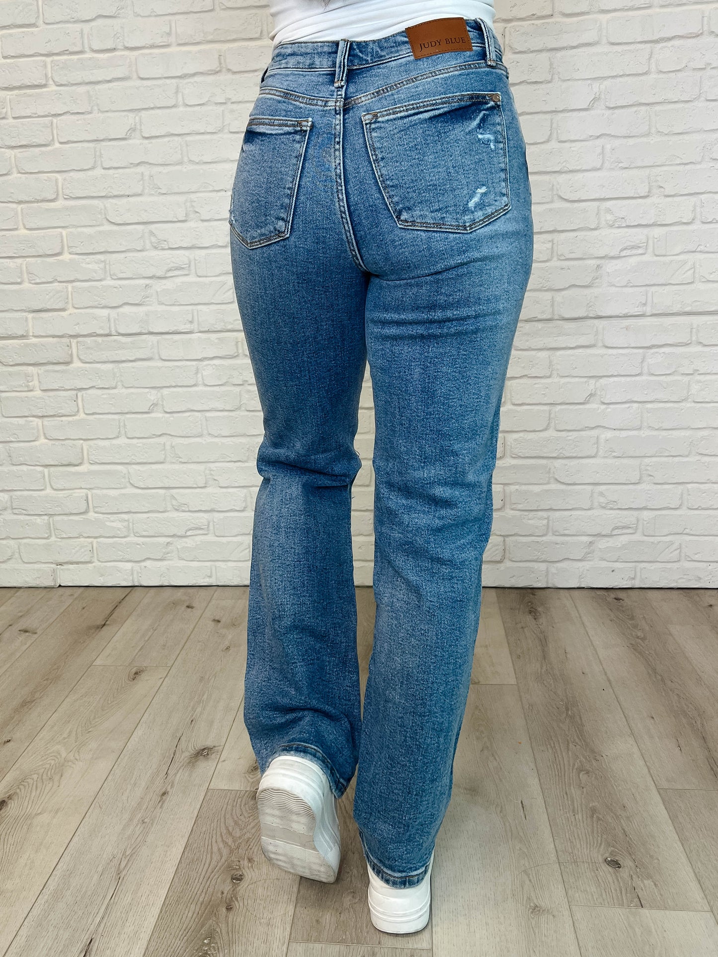 Judy Blue Dylan Criss-Cross Waistband Straight Jeans