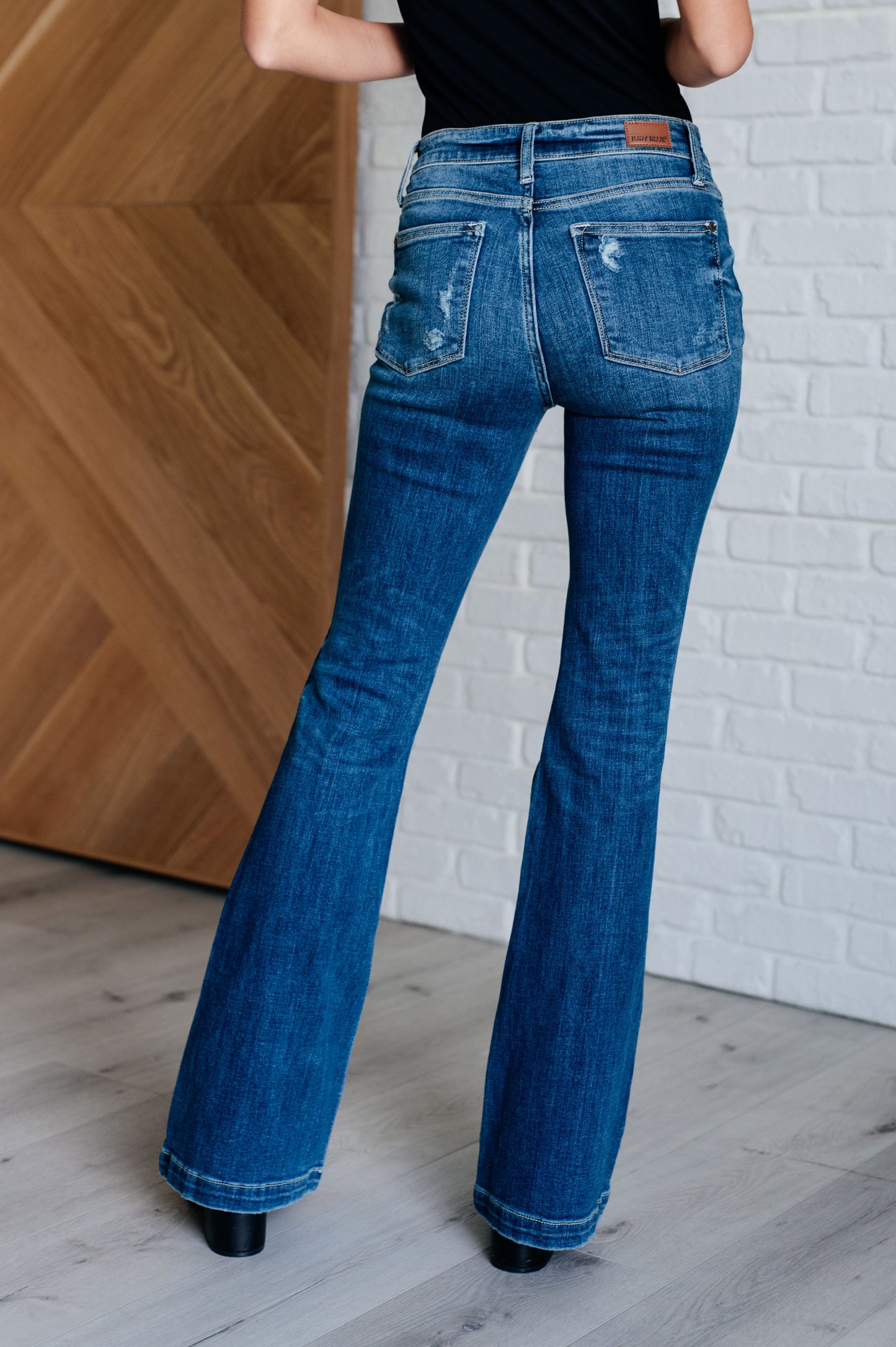 Judy Blue Gabriella Distressed Button Fly Flare
