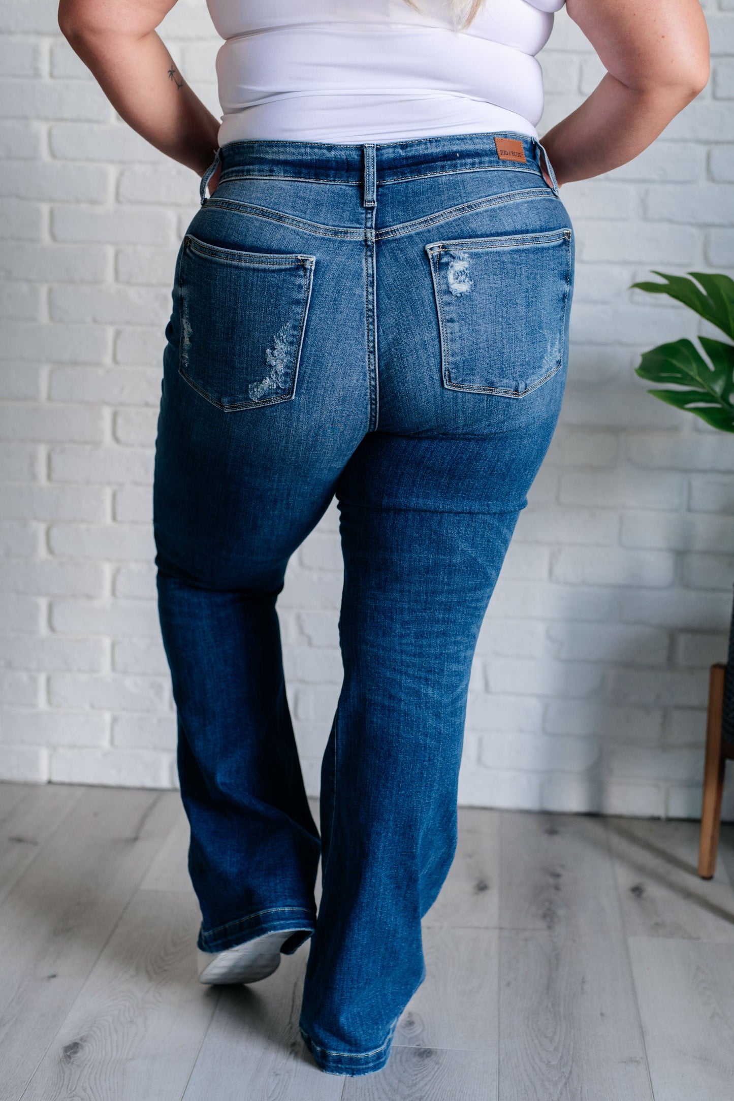 Judy Blue Gabriella Distressed Button Fly Flare