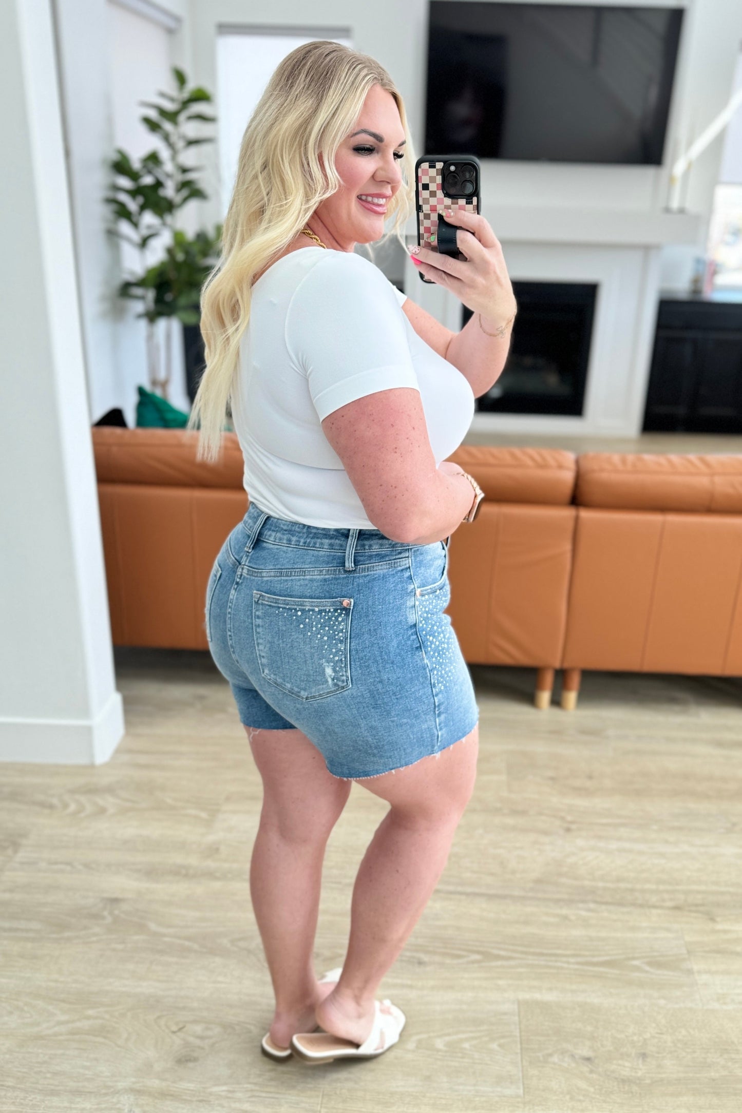 Judy Blue Elle Rhinestone Cutoff Shorts