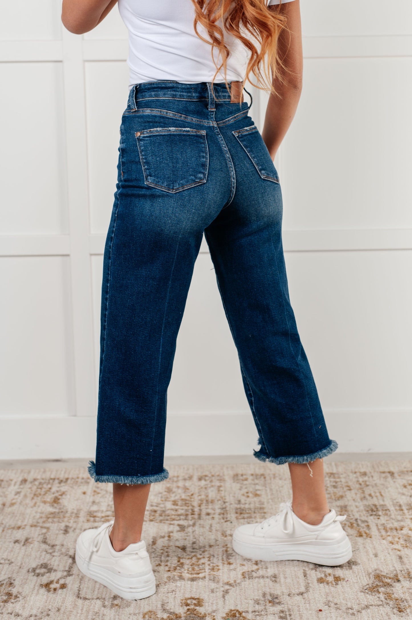 Judy Blue Janice Button Fly Wide Leg Crop Jeans