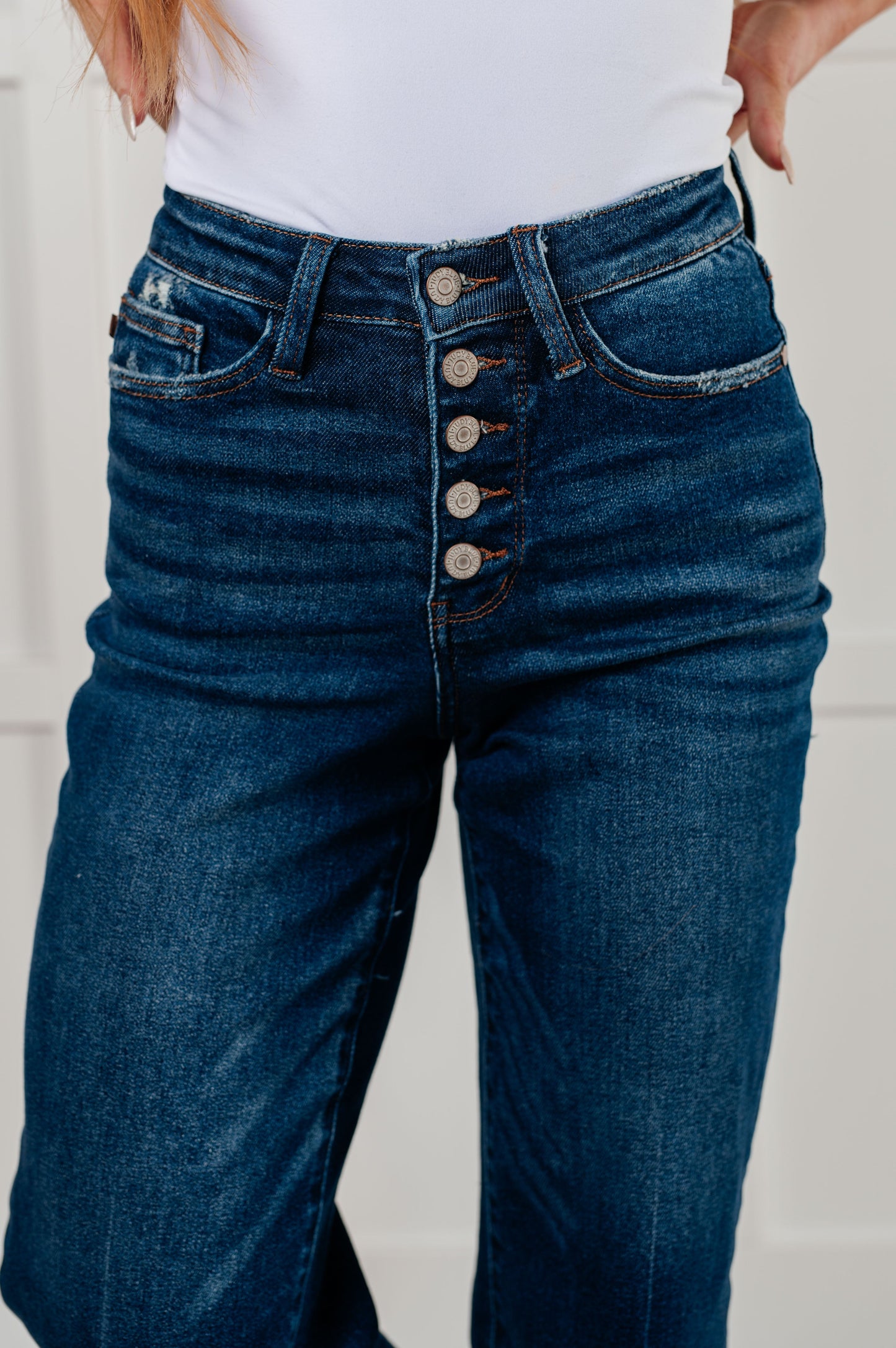 Judy Blue Janice Button Fly Wide Leg Crop Jeans