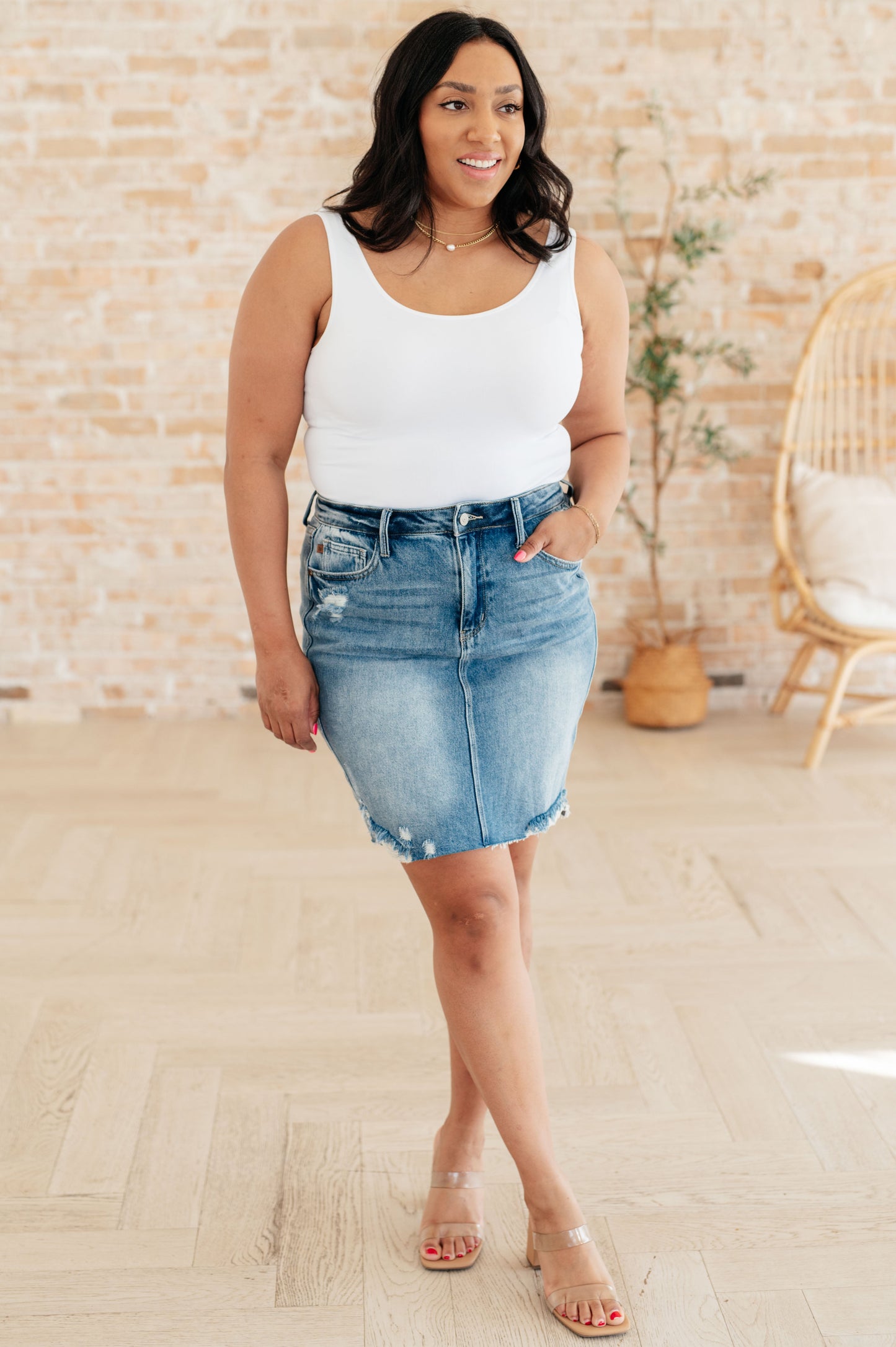 Judy Blue Carol High Rise Denim Skirt