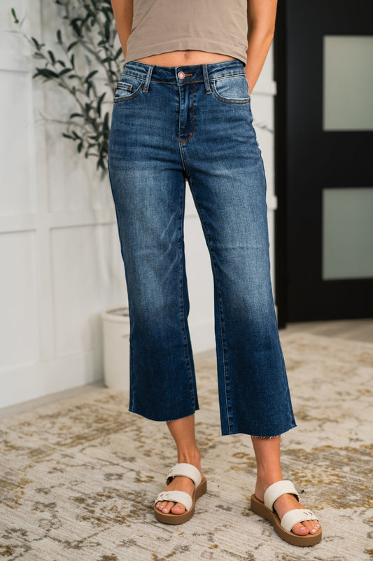 Judy Blue Maisie Back Pocket Embroidery Crop Wide