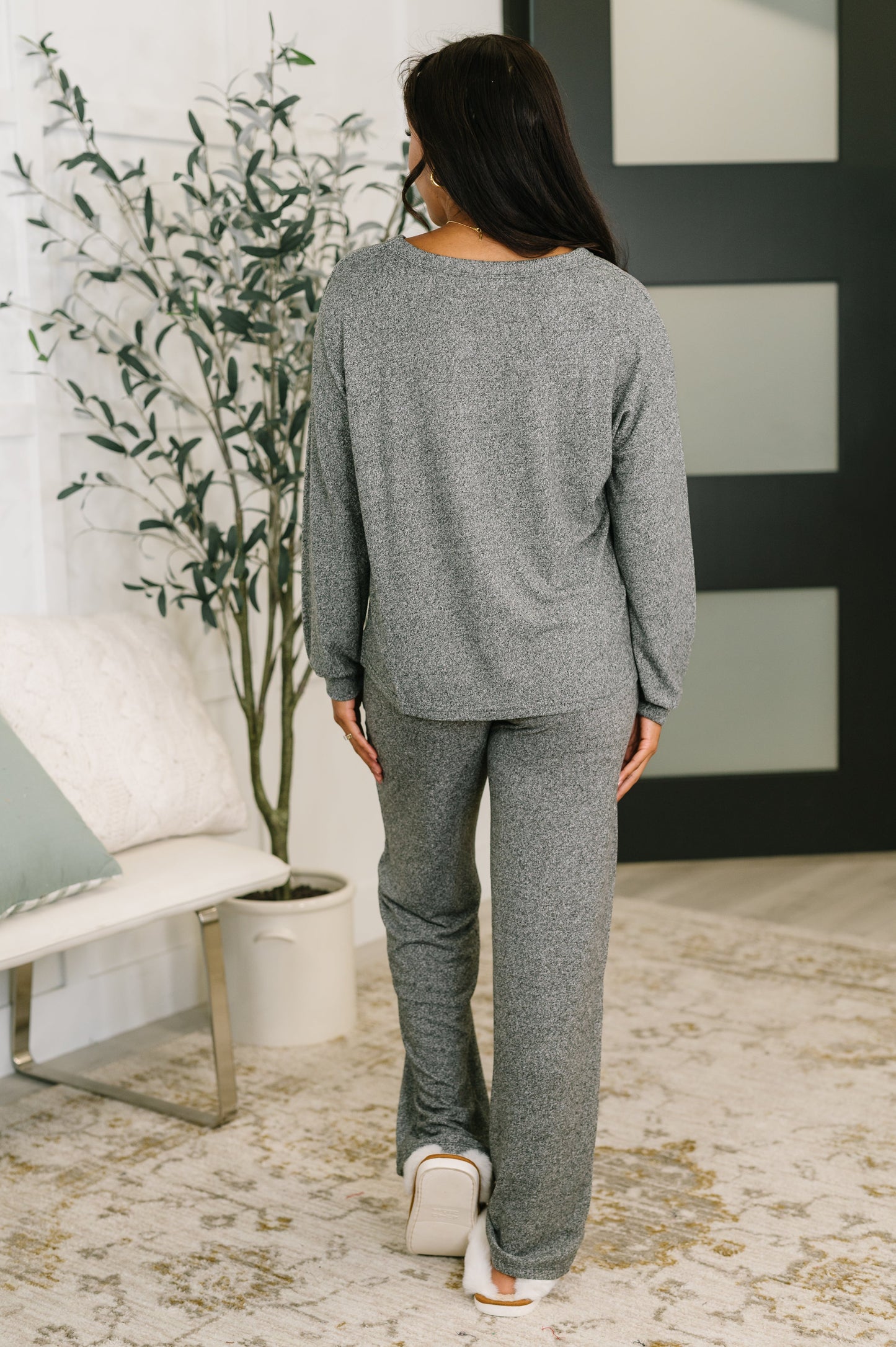 Seasonal Snooze Top and Bottom Set in Black