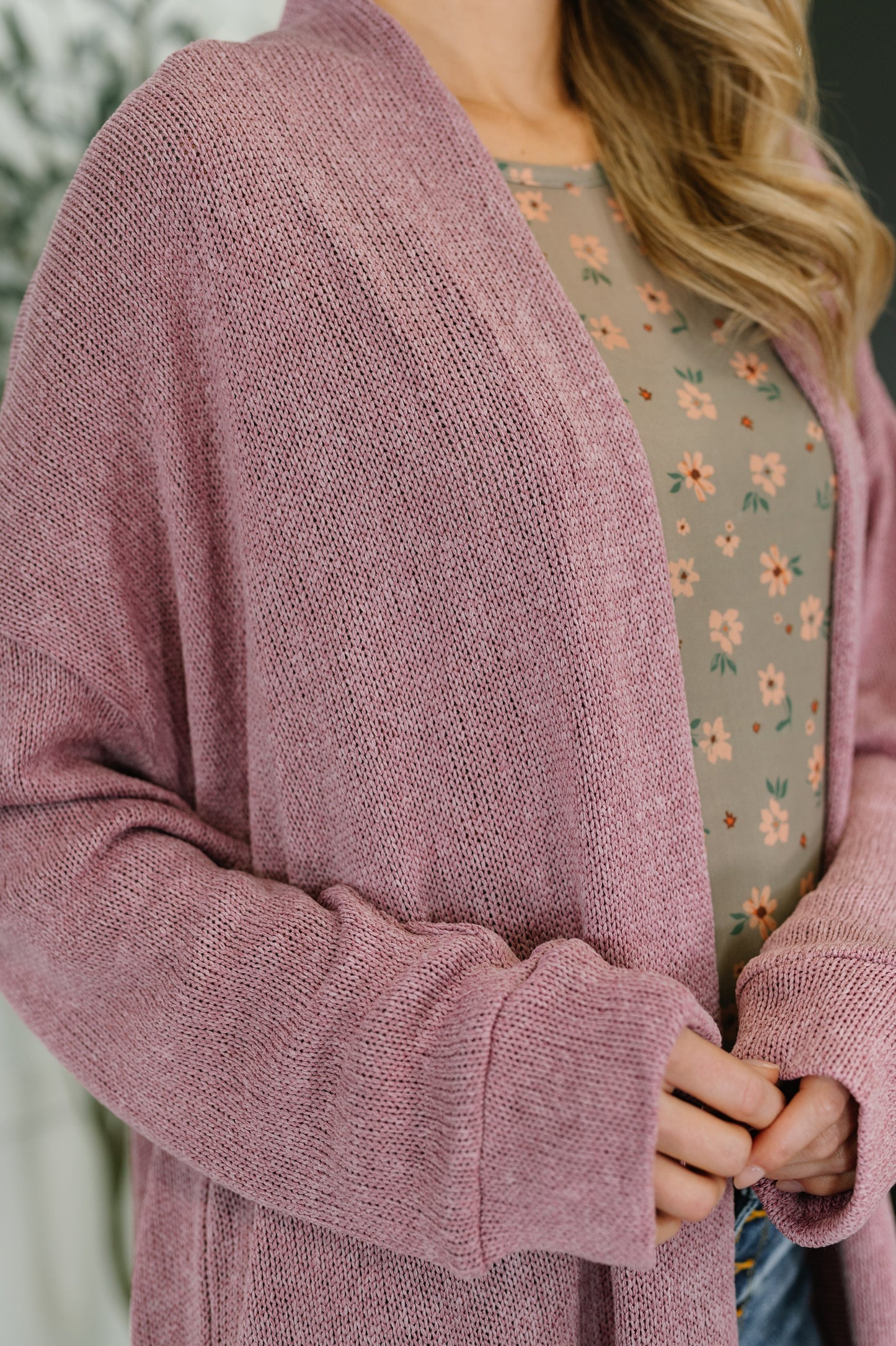 Travel Hideaway Open Front Cardigan in Cashmere Rose