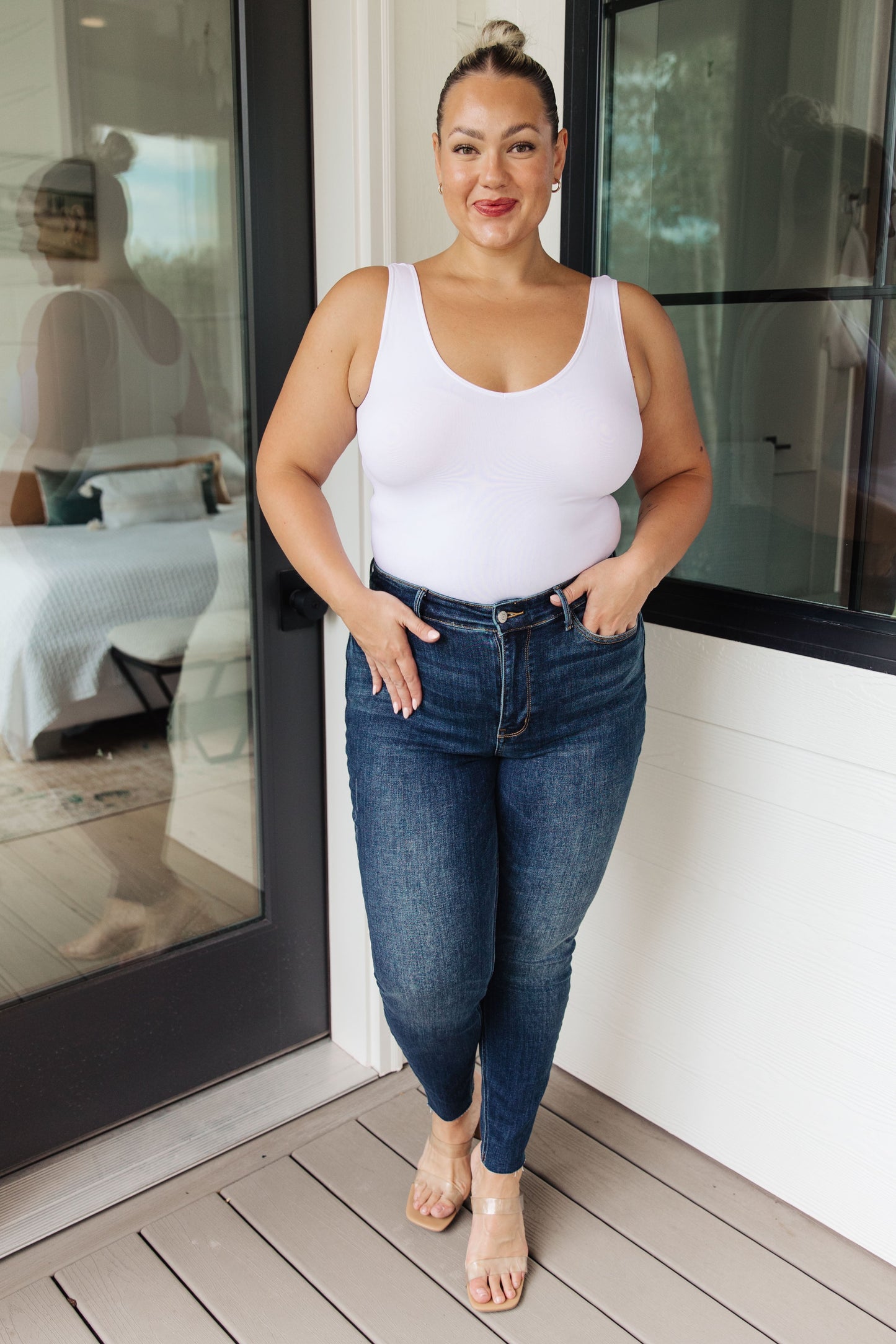 Judy Blue Lydia Vintage Raw Hem Skinny Jeans